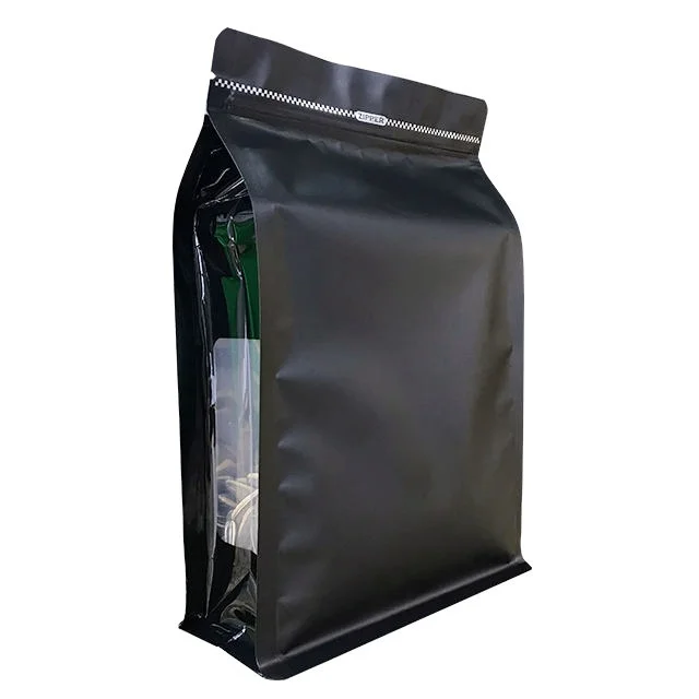 TP-S10FBW Custom Printing Flat Bottom Resealable Waterproof Food Packaging Bags with Window-03