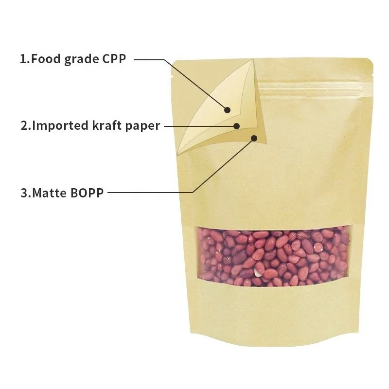 TP S5YK Recyclable Kraft Paper Stand Up Pouch with Window 06