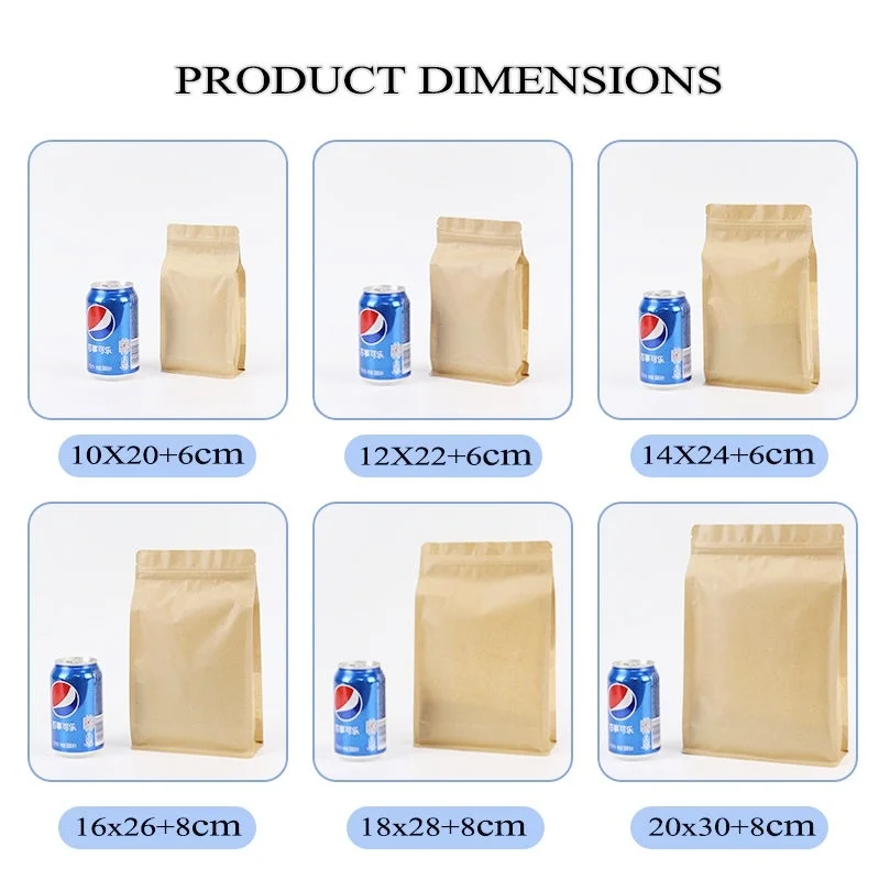 TP S20KFB Premium Kraft Paper Stand Up Bags 09